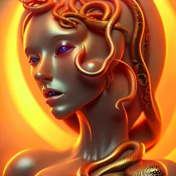 hot snake goddess, by Mahmoud Sai, Cartographic, Circuitry, Golden Hour, Closeup-View, 16k, Lumen Global Illumination, Diffraction Grading ,beautiful shape,