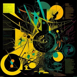 Precise geometries and genealogy flow charts, violent colors, harsh contrast, abstract art, by Graham Sutherland and Arthur Secunda and Ben templesmith, silkscreened mind-bending illustration, asymmetric, Braille code characters, UV x-ray warm colors, dark background, precise lines