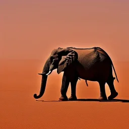 A mechanical elephant in Sahara by arik roper