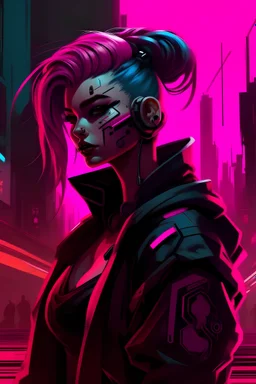 male Designing for cyberpunk in pink and colors