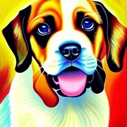 beautiful puppy, Oil paints, painting, high quality, masterpiece,