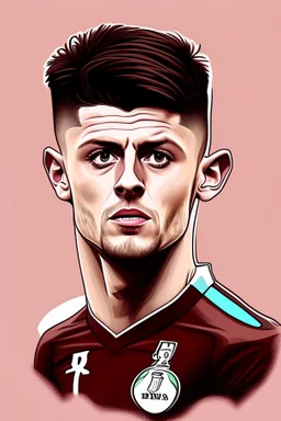 Aaron Cresswell English football player cartoon 2d