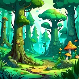Fantasy cartoon forest