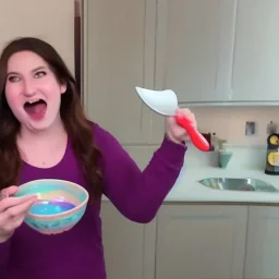 Excited YouTuber reacts to a spoon