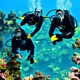 photo, monkeys, scuba, underwater, reef