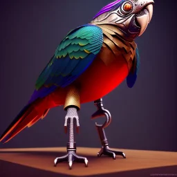 Steampunk metal parrot,unreal engine 5, 8k resolution, photorealistic, ultra detailed