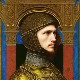 Portrait of medieval knight by edward burne jones