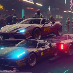 cyberpunk 2077 version of a ferrari 488