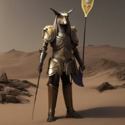 Photo anubis god warrior antropomophized in armour