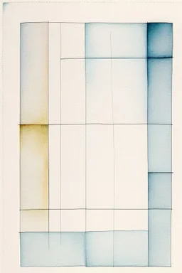 Abstract watercolor in the style of Agnes martin. Sketchy pencil outlines