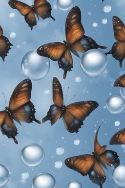 butterflies and bubbles in the snow