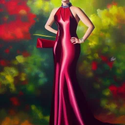 Full body portrait, painting, medium shot lady BusinessProfessional