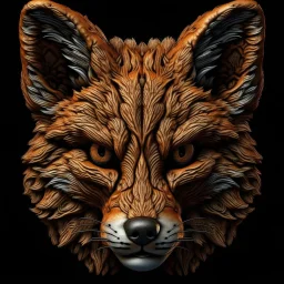 Face of a fox (((made up of small fox faces))), ultra quality, hyper detailed