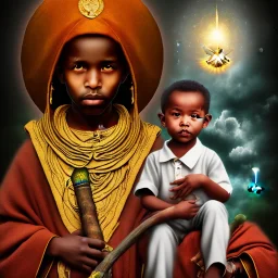 photo, Ethiopian Orthodox child wizard, mushrooms