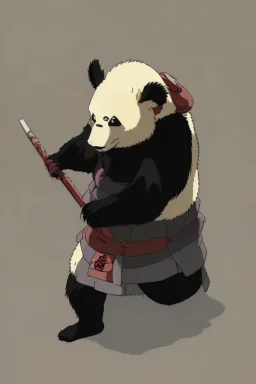 Panda in samurai armour