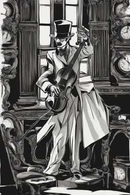 The dark conductor with violin