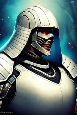 Cybernetic samurai wearing biomechanical armor, photorealistic