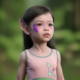 Wearing make up avatar in pandora toddler, full body, Pandora background