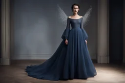 Платье цвета ночного неба, усыпанное крошечными серебряными вышитыми звёздами, которые мерцали даже в тусклом свете комнаты. Рукава были длинные, чуть расклешённые, напоминающие крылья. Оно было одновременно и скромным, и безумно роскошным. Совершенно не практичным. Абсолютно не подходящим для дня. И совершенно заразительным.