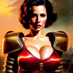 Drawing of beautiful face,'beautiful,Busty fit 'Piper Wright - Fallout 4 ',intense stare, ancient skintight armor, balanciaga fashion clothe painting by gaston bussiere, greg rutkowski, yoji shinkawa, yoshitaka amano, tsutomu nihei, donato giancola, tim hildebrandt Oil on canvas, cinematic composition, extreme detail,fit full head inside picture,16k