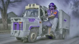 fedex driver with as chainsaw texas chainsaw massacre