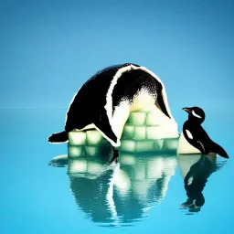 turtle and iceberg and penguin