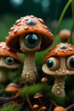 mushrooms with eyes