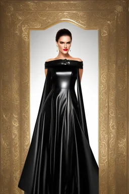 woman, black leather gown, evil godmother, old