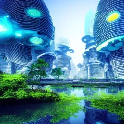 ciudad futurista naturaleza