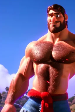 Ignore NSFW, teenager young rugged attractive slightly muscular fantastic handsome man, red briefs with yellow belt, hairy chest, (((visibly pisssing))) briefs, large erect visible boner peniss, photorealistic, artist Jay Anacleto, soft lighting, scruffy beard