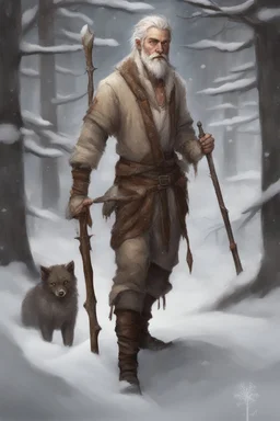 fantasy human snow woodsman