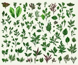 Vector plants and herb set illustration. Watercolor illustration.