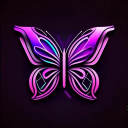 symetry!!, butterfly!!, logo, NFT, colorful, cyberpunk, neon punk, curves, lines, simple, gradient, creative, holographic