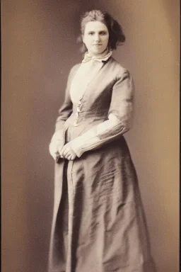 Portrait lady, full body shot, full-color medium shot, style of William Biddle