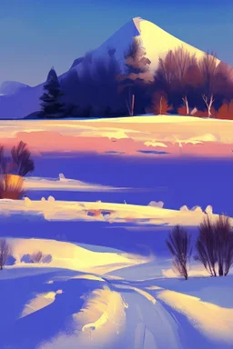 snow simple paint landscape background