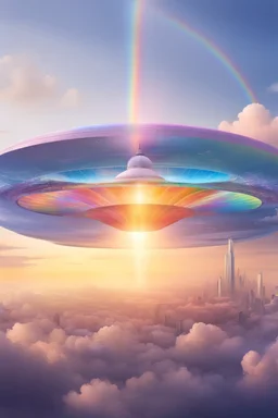 colors, very beautiful, ,flowers, garden,rainbows, cité futuriste ultra moderne, ufos very beautiful over class