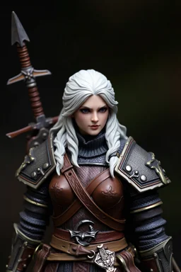 Ciri from Witcher, in her witcher armour, detailed figurine.