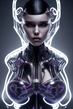 cyberpunk, black latex body, women, body portrai, big boobs, highlight eyes perfect, skin, tron, cyborg, perfekt sexy, real, dream, hr giger