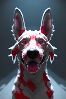 blood-stained Dog,hdr, 16k, octane effect, unreal engine , cinema 4d