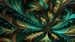 Arte abstracto en un estilo fractal, con patrones repetitivos y detalles intrincados.