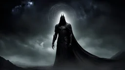 The Dark Prince. Legend whispered of his ascent, a tale woven with threads of darkness and despair that entwined the very fabric of reality. From the depths of obscurity, he rose, a specter of doom shrouded in the pall of night, his gaze piercing the veil between the mortal realm and the abyss beyond. Insatiable Hunger for power. Purple shine, dark lighting, gloomy, evil atmosphere.