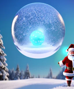 Snow globe, Santa toddler, full body, hyper realistic