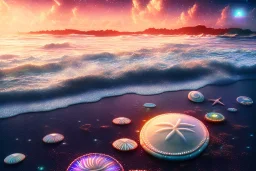 stars beach shore shoreline beautiful destinations path night time trail fantasyart lights glowing colorful nightsky water peace magical sanddollar ocean