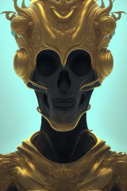 black male African alien, cracks in the head, wicked, Asian eyes, crown, blood, 8k, finely detailed, photo realistic, Boris Vallejo style turquoise skull head gold dragon space alien rain skeleton gold tooth silver helmet silver space suit spaceships