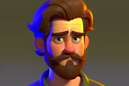 Andrew Garfield with a beard in Pixar style