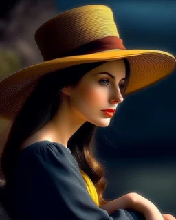 Beautiful woman wearing a hat