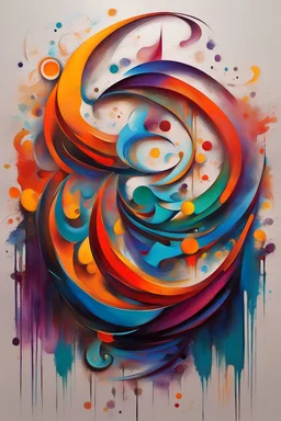 create Islamic calligraphy in oil painting in multicolor abstract style