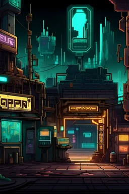 glyphscape 2d computer game level cyberpunk bitcoin