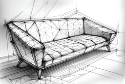 “sofa” concept diamond sketch in a creative
