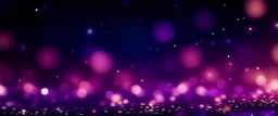 Abstract bokeh background of purple festive shiny glitter lights. Generative AI.